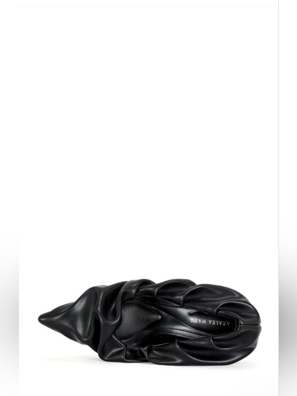 AZALEA WANG -Black Ruched Wedge Heel Pointed Toe Pump - Picture 5 of 9
